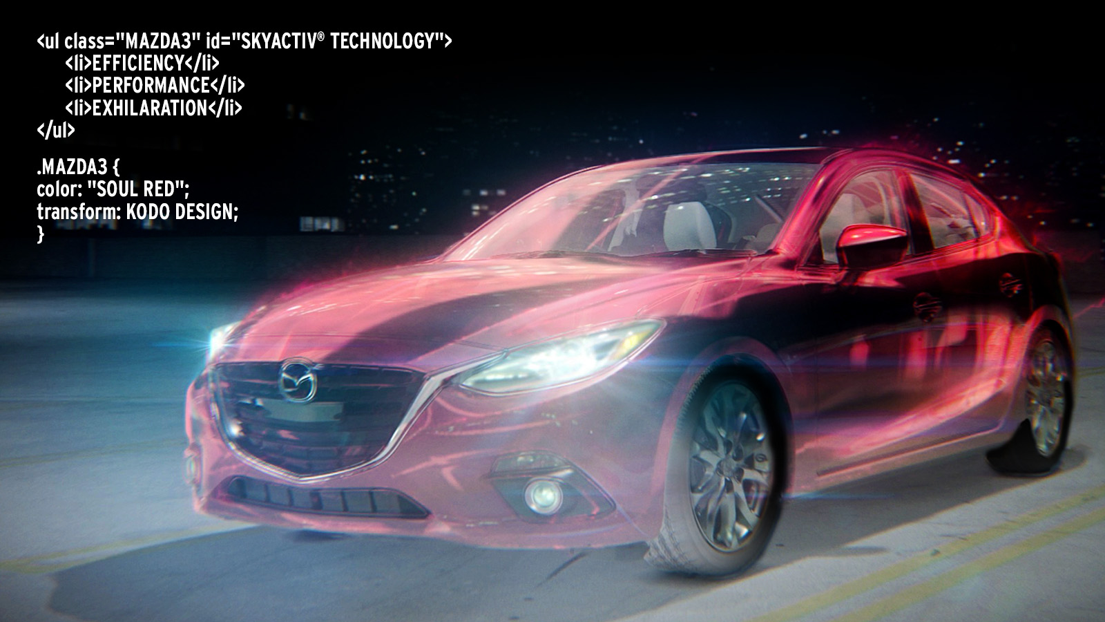 Mazda3 TechCrunch Facebook Newsfeed Ad – HTML & CSS | bdice | Creative Portfolio of Brandice Wilson